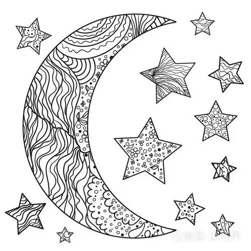 黑白插图抗应力着色页面插画-正版商用图片13xpql-摄图