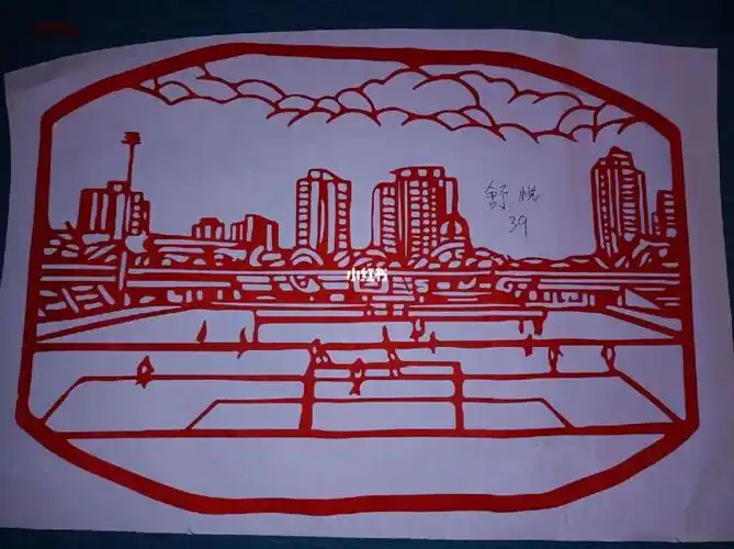 校园学校风景主题剪纸刻纸