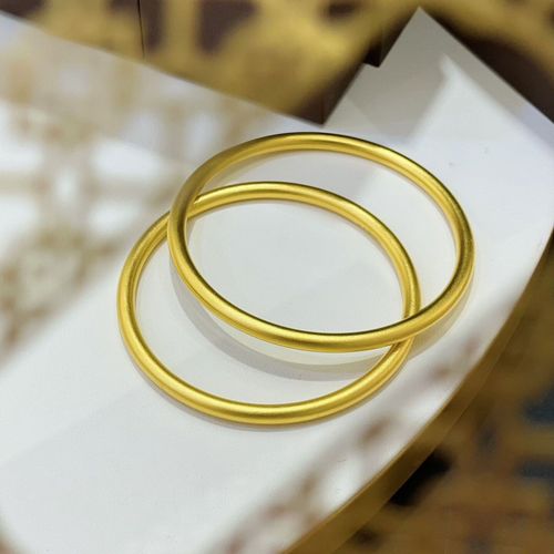 传承黄金手镯足金9999古法素圈24k纯金实心手环妇女节送老婆礼物