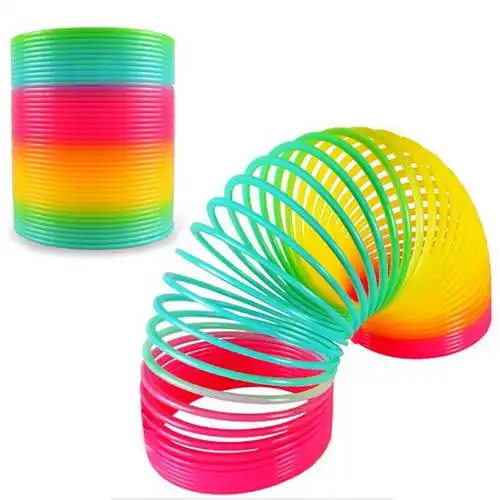 彩虹圈玩具成人弹力圈手抓环表演15cm闪光儿童伸缩魔力弹簧圈游戏中号