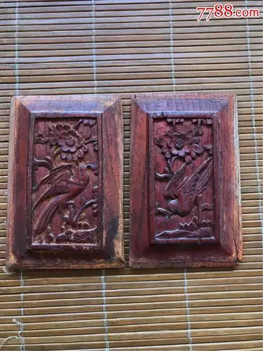 木雕人物花鸟一套雕版雕板木刻木雕艺术品木雕版花板画板刻板木板雕刻