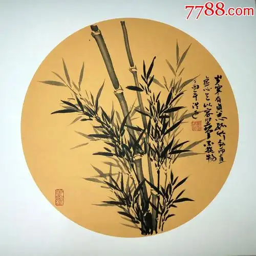 梅兰竹菊(圆)硬卡宣纸,尺寸50*50*4-se56795206-花鸟国画原作-零售