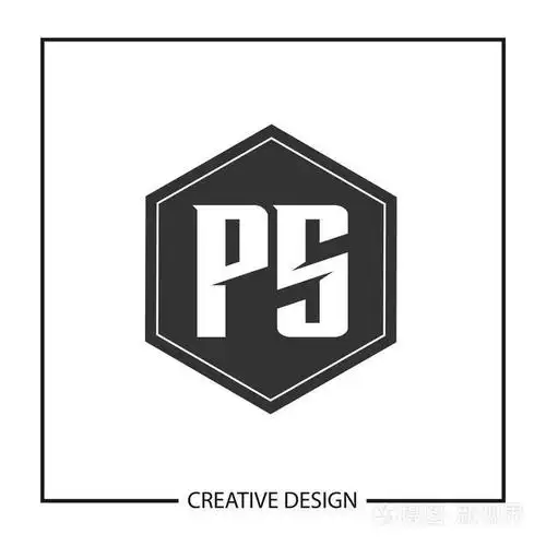 初始字母ps标志模板设计矢量插图
