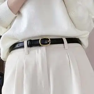 真皮细皮带女夏窄装饰裤腰带纯牛皮百搭潮流时尚个性青年ins风