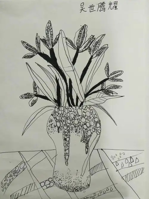 速写五级瓶花练习