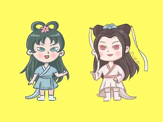 小青小白  q版  白素贞小青插画-创作习作22011年前惊雷平面-字体