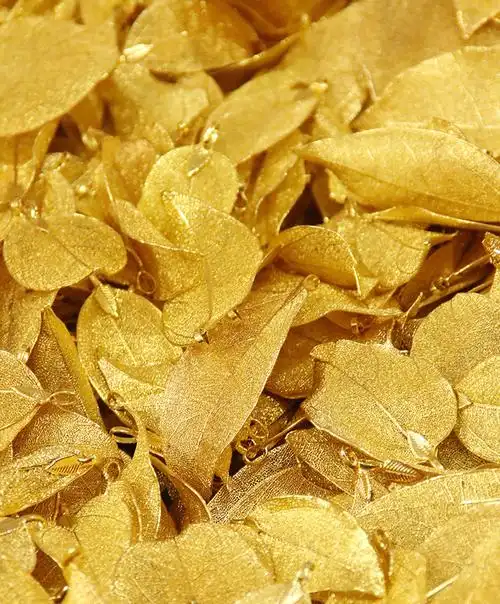 天然24k镀金树叶金叶子黄金叶子新款女毛衣链项链 直销会销礼品