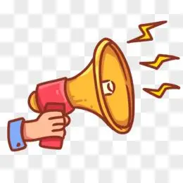 手绘卡通手拿喇叭表情素材