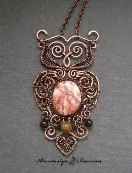 铜丝制作古典精美的项链饰品,你也可以!(附教程)