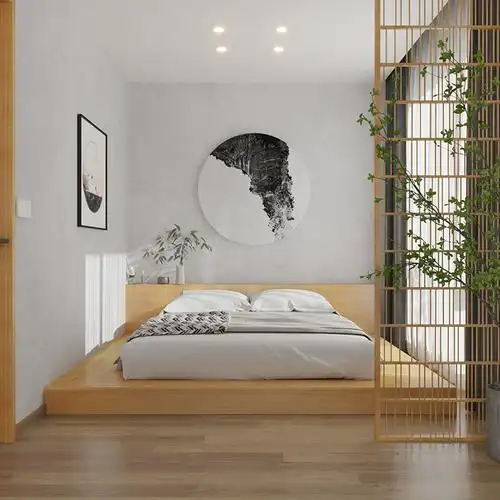 简约超大床拼接地台床现代极简民宿酒店风榻榻米低矮床双人床大床