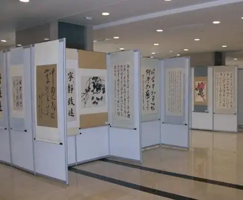 供应八棱柱书画屏风展架直排展风展架挂画展架