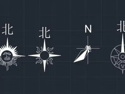 指北针总平面图下载_【知末网cad图纸库】第1页