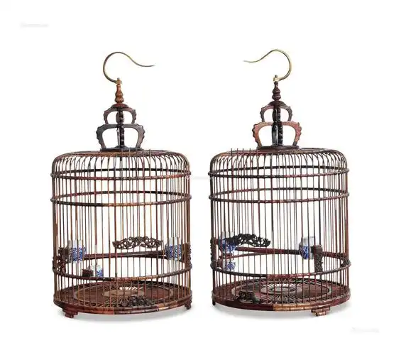 5320 黄花梨大鸟笼 (一对)