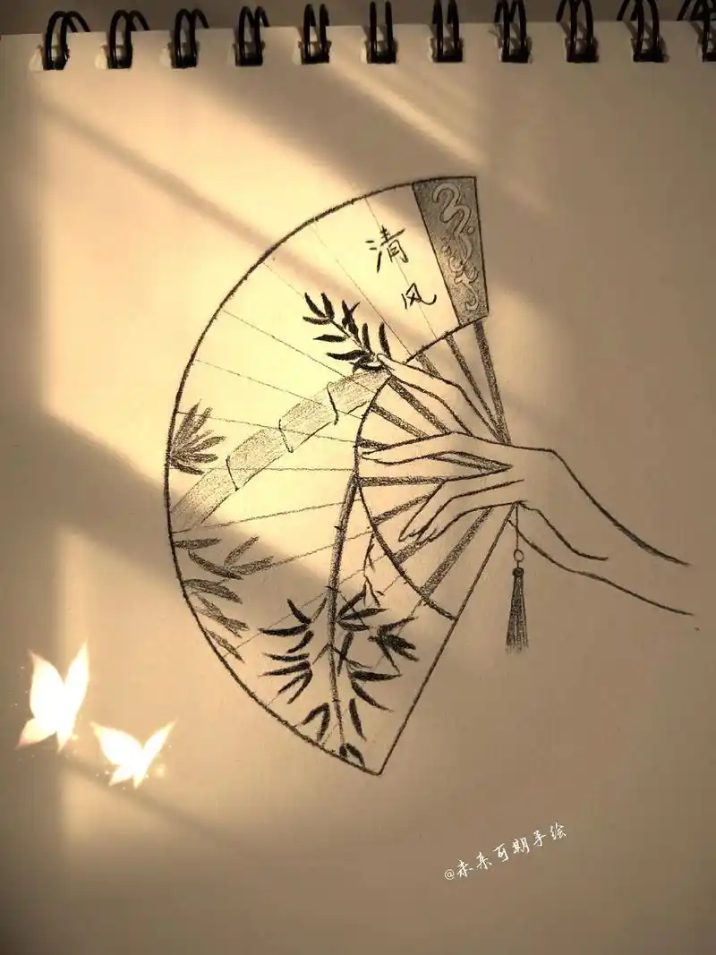 画一把古风折扇 ,每把扇子都有它自己的故事.#古风扇子 #手 - 抖音