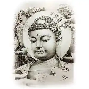 【买一送一】 新款佛祖佛头观音纹身贴防水男 防水花臂女纹身贴纸