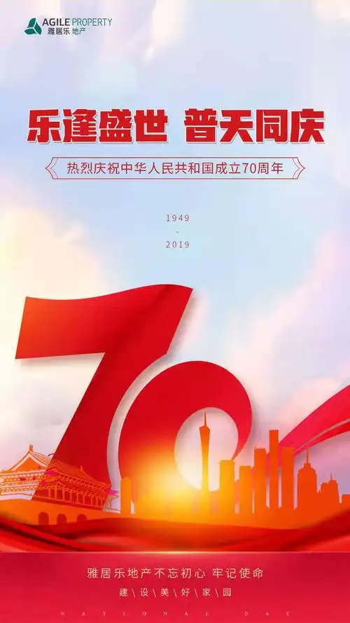 庆70周年华诞中国70家房企国庆官宣海报大赏