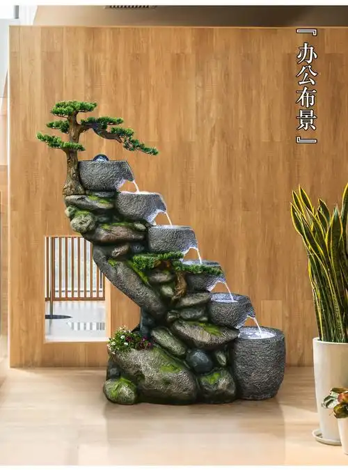 创森小米生态家居水缸假山流水喷泉鱼池阳台花园户外布置庭院循环流水