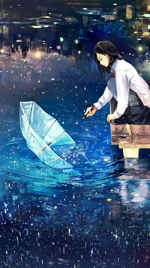 撑伞的女高中生