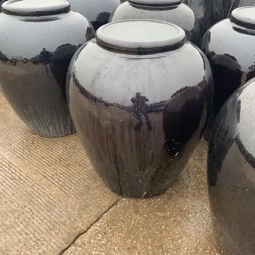 供应宜兴黑釉陶瓷大酒坛250公斤500斤大酒缸发酵缸土陶酵素储酒缸