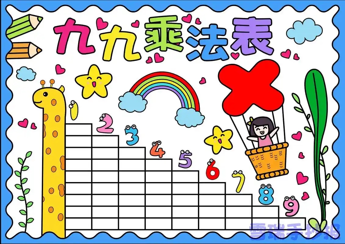 简单好看的乘法口诀表手抄报.#手抄报#小学生手抄报 #数学手 - 抖音