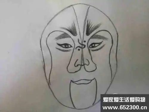 刘备的脸谱简笔画