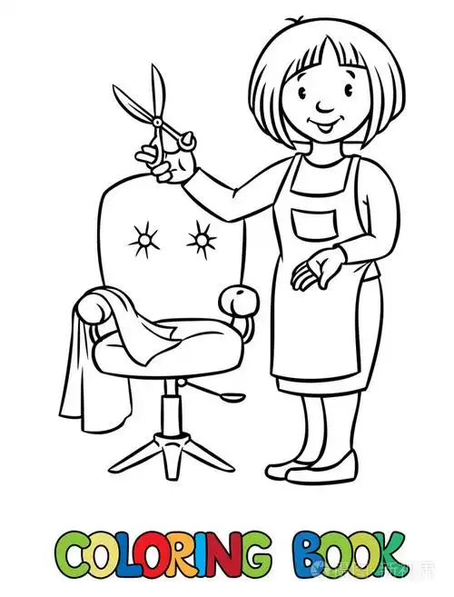 有趣的美发师.图画书