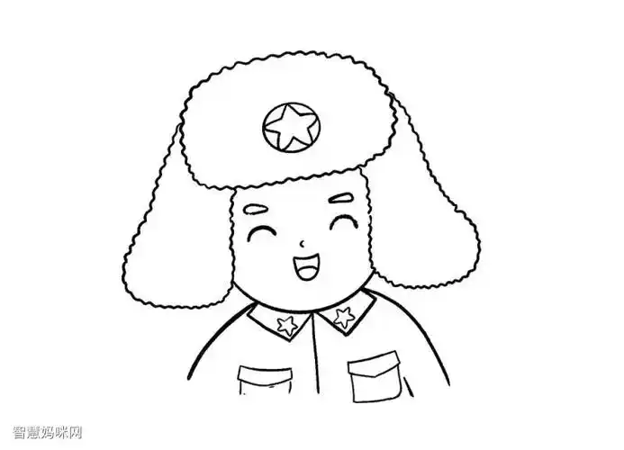 雷锋的简笔画画法步骤