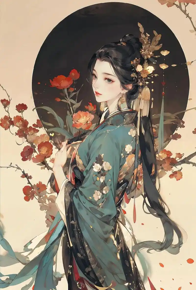 听说美人和花花更配 #古装仙女插画 - 抖音