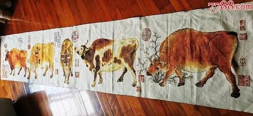 苏州织锦:五牛图_价格368元_第1张