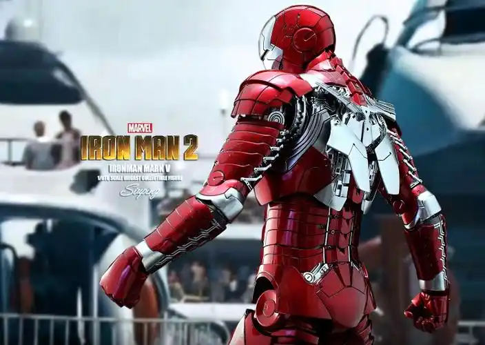 漫威hottoys钢铁侠合金压铸mk5便携式手提箱装甲模型兵人专区