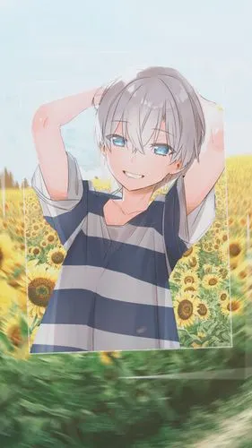 银白发动漫男孩手机壁纸