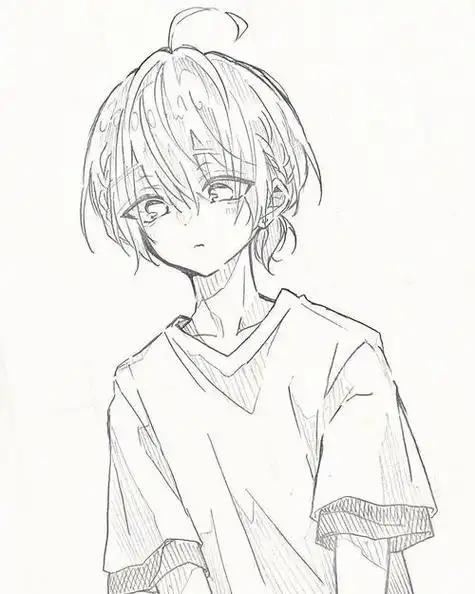 男生为主的动漫线稿不难寒假画画吧兴趣爱好 学画画 铅笔画 《绘图