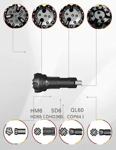 批发现货黑金刚高风压潜孔钻头锤头黑金刚合金潜孔钻头