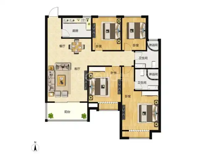 荣盛华府户型图(链家网)