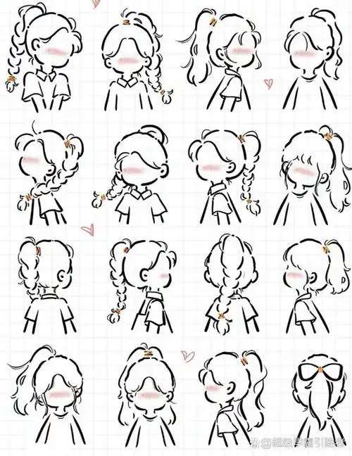 多个角度,干货建议收藏 今天分享的是超实用的女生马尾简笔画教程