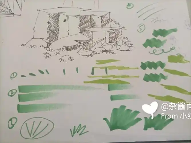 环艺马克笔笔笔触