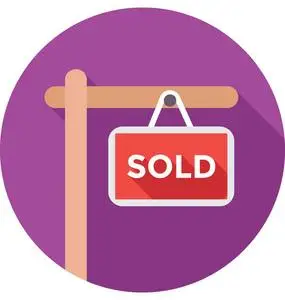 已售出的符号矢量图标红色已售出标签图章图标集已售出的 aut房地产