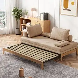 沙发床实木折叠床小户型两用多功能阳台客厅卧室书房家具伸缩床