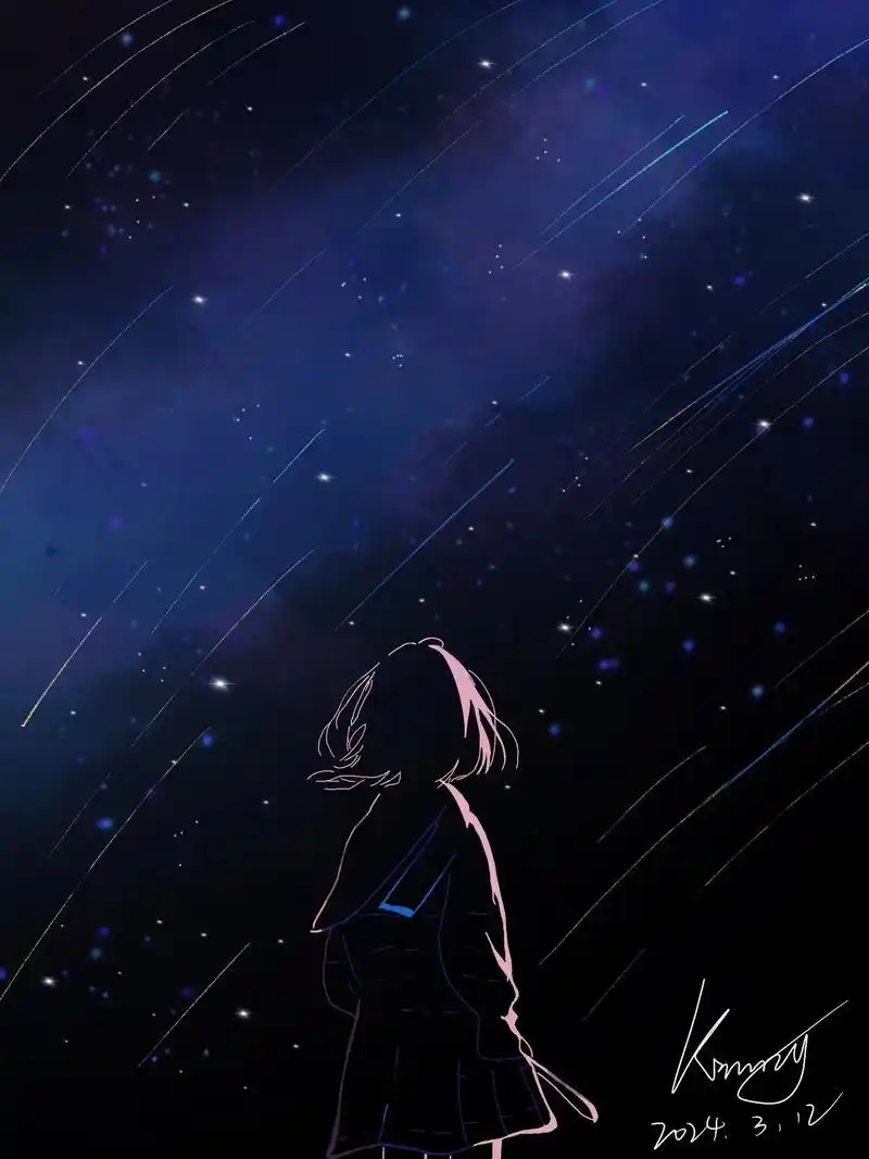 procreate挑战|星空与少女90."愿你成为自己的太阳 - 抖音
