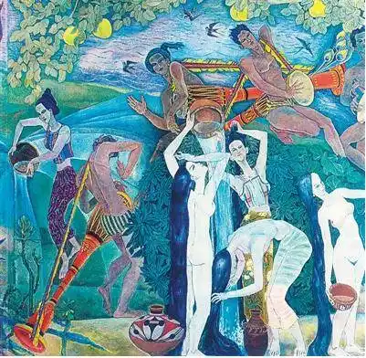 袁运生《泼水节生命的赞歌》(局部)