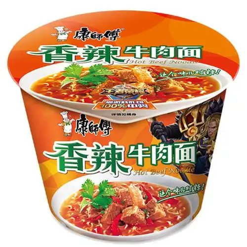 康师傅 开心桶香辣牛肉面 105g/桶 方便面泡面
