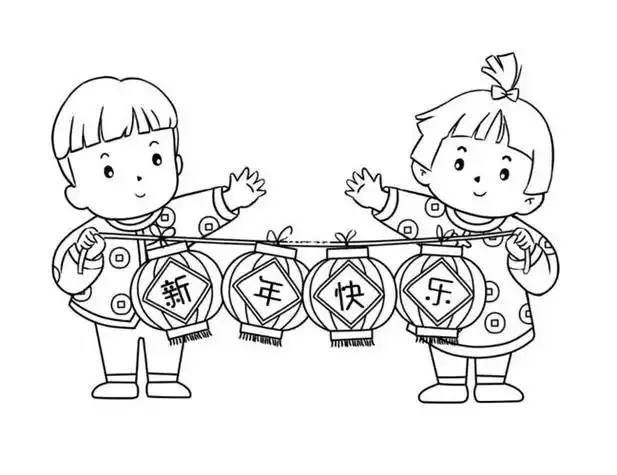 幼儿园新春快乐简笔画幼儿园新年快乐简笔画