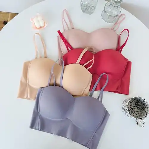 内衣少女薄款光面无痕透气舒适法式文胸简约纯色小清新胸罩运动