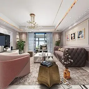 客厅轻奢装修效果图