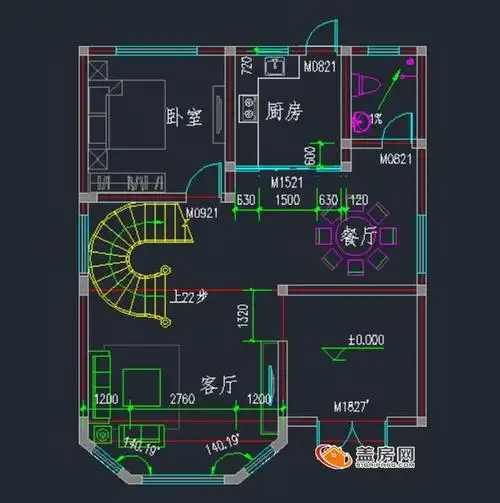农村自建房设计图三层封闭(9x11米农村改善型自建房设计图)(4)