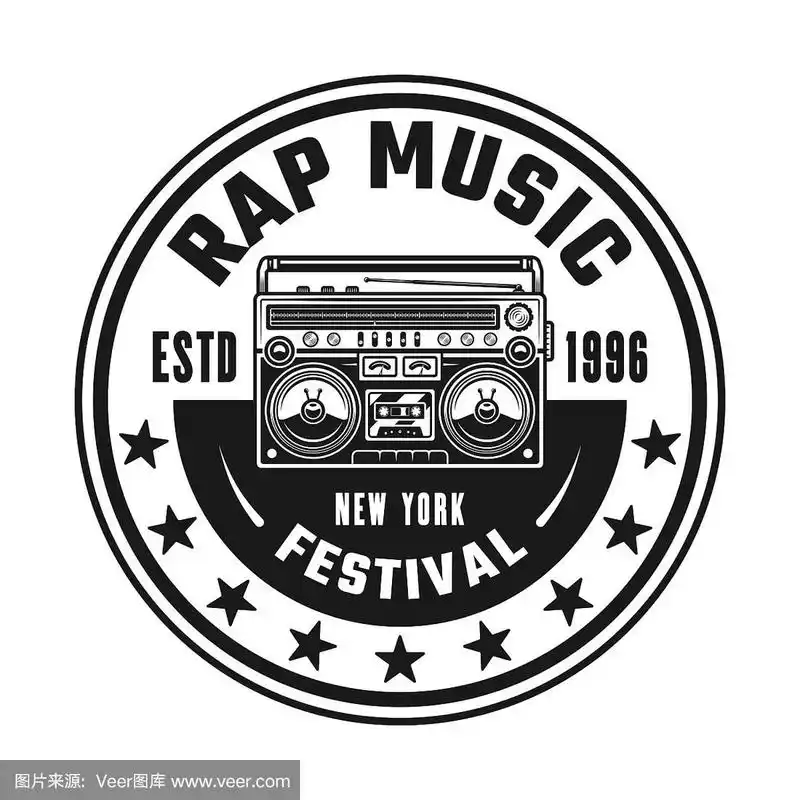 说唱音乐环绕黑色标志