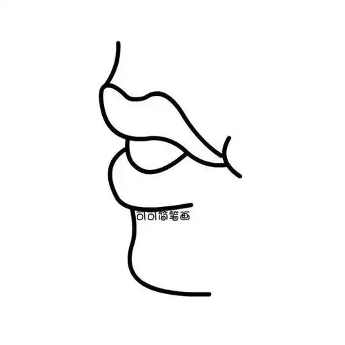 男士嘴巴侧面画法,人物简笔画,人物五官简笔画图片.