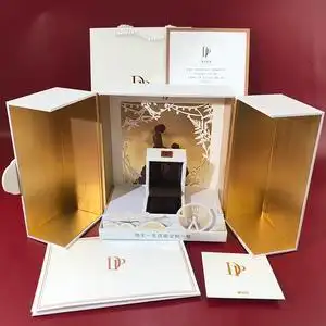 新款dr双开钻戒盒一生一世求婚戒指盒对戒盒情侣指环包装礼品盒子