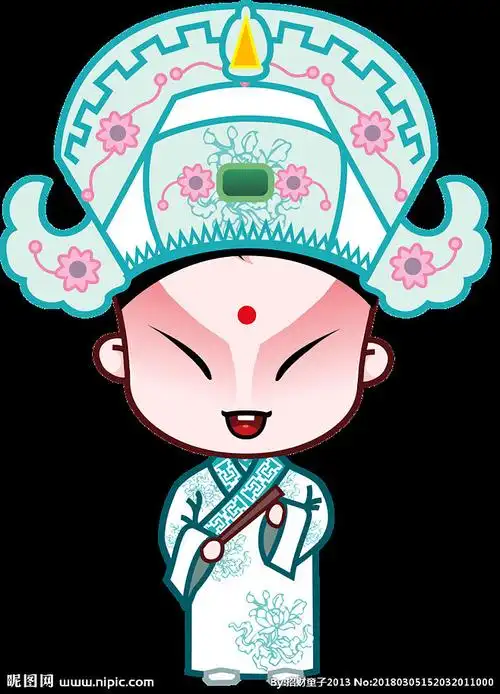 招财童子q版京剧卡通人物小生