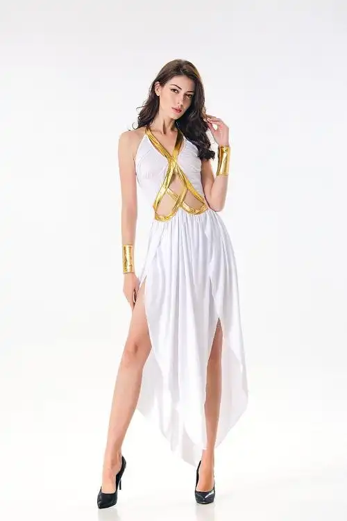 实拍新款万圣节服装成人分码女希腊女神罗马公主裙cos 化妆舞会服